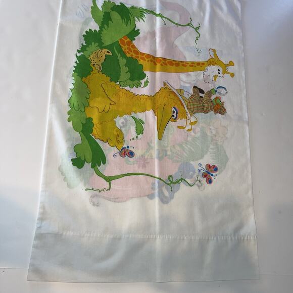 Vintage Sesame Street pillow case 30x20” Big Bird Ernie Grover Oscar Bed Elmo - Picture 9 of 11